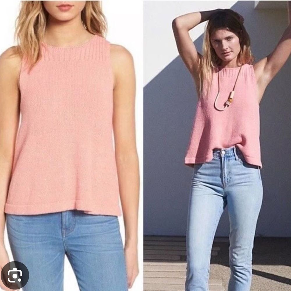 Madewell Womens Sunsetter‎ Coral Pink Knit Sweater Tank Top Size X Small